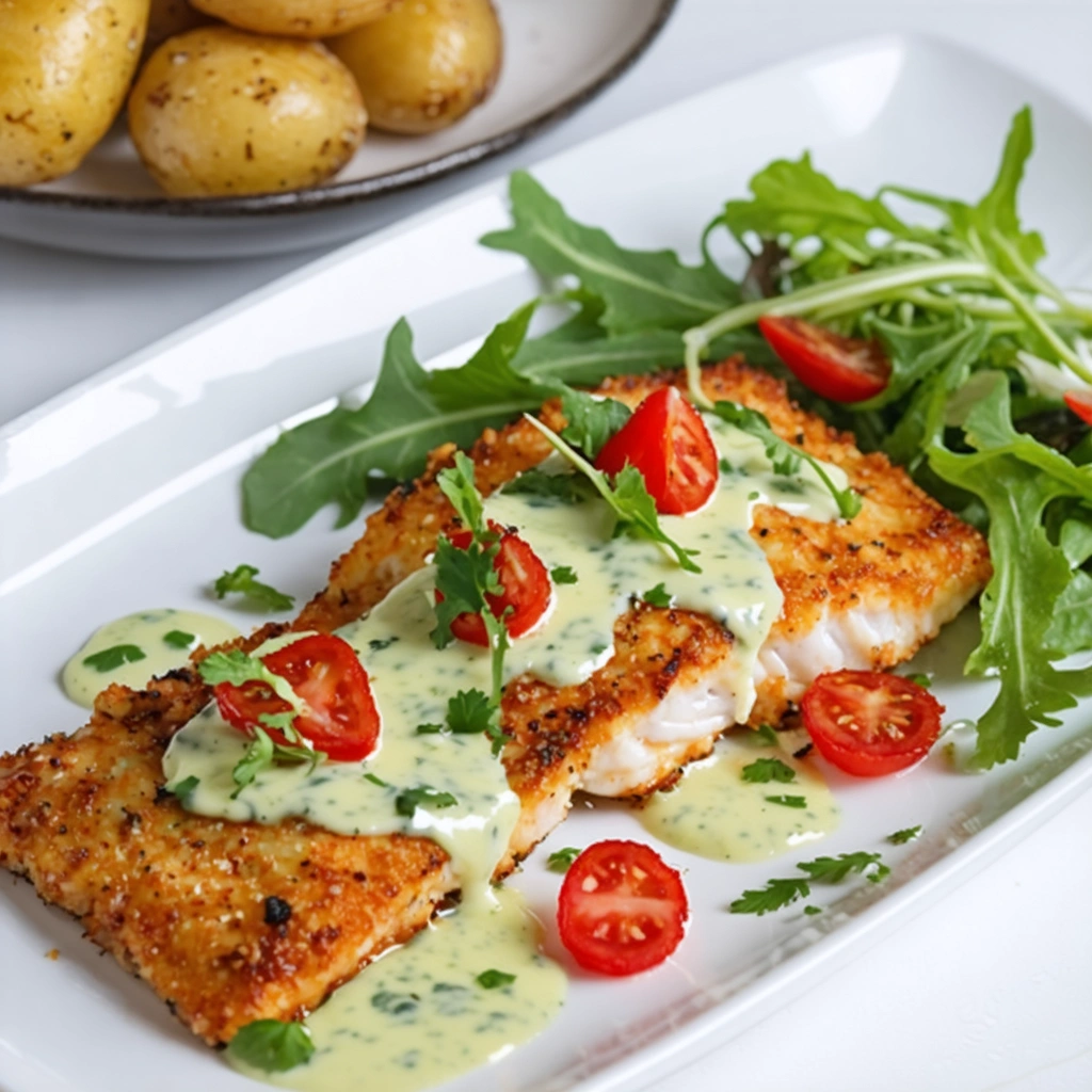 Stekt torsk med remouladsås