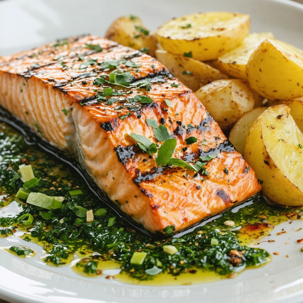 Grillad lax med potatis