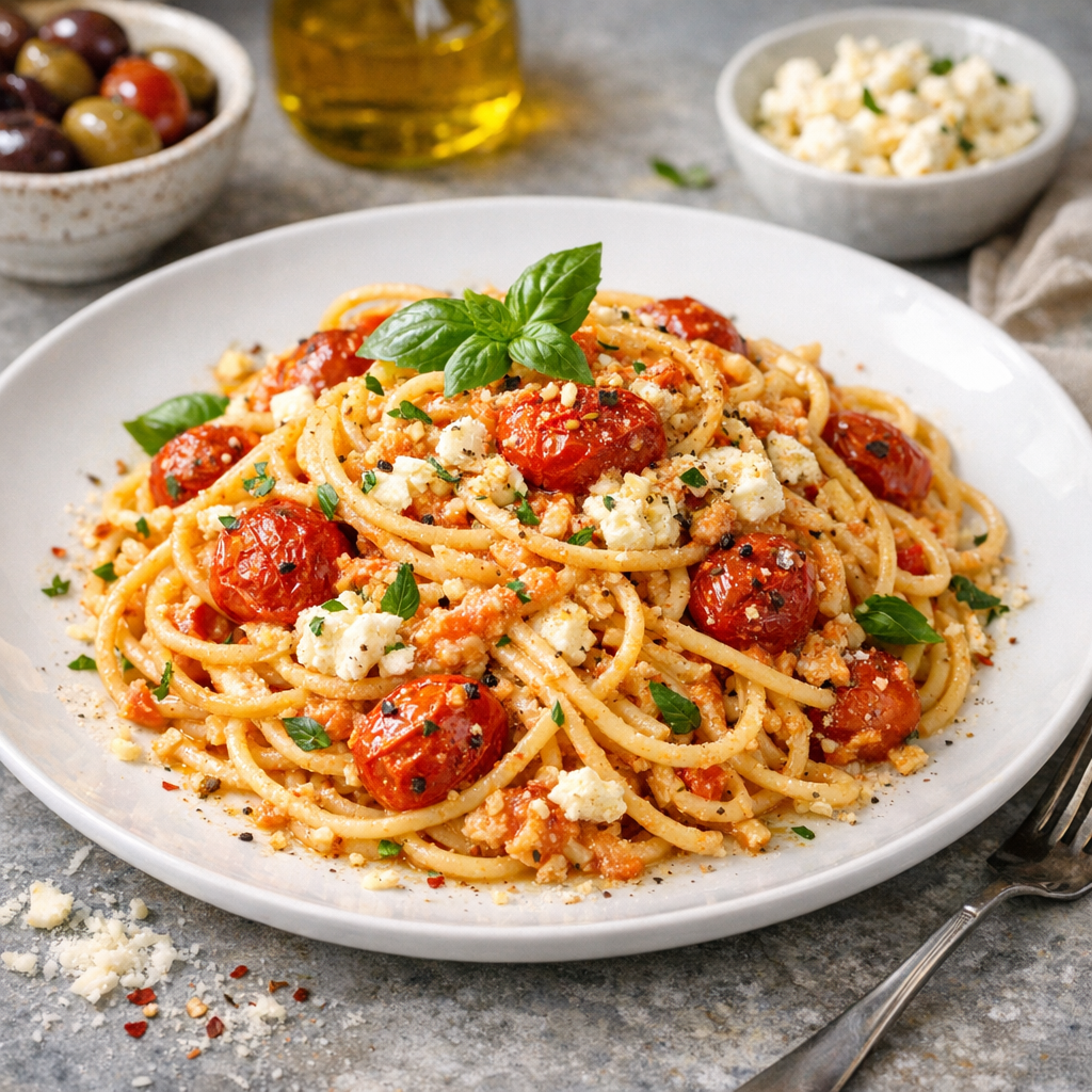 Fetaost- och tomatpasta