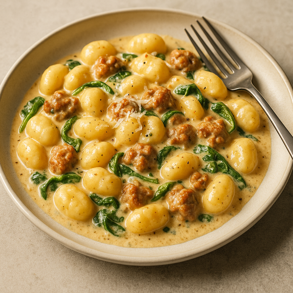 Krämig gnocchi med salsiccia