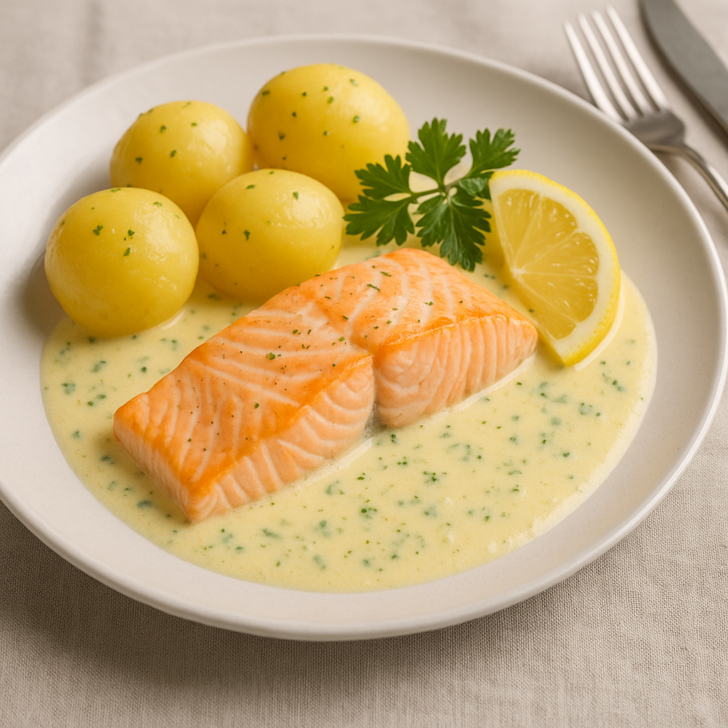 Krämig lax med citronsås