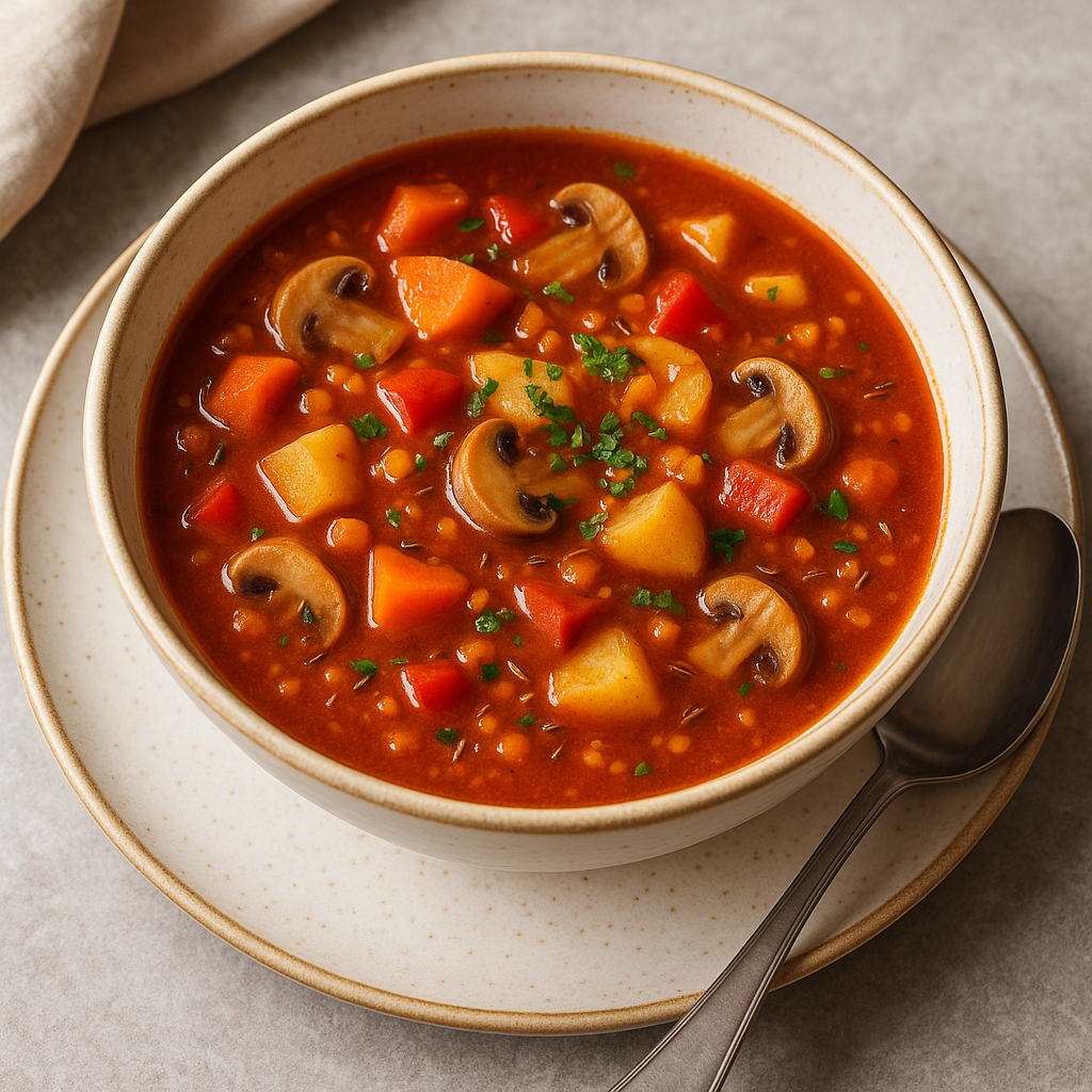 Vegansk goulaschsoppa