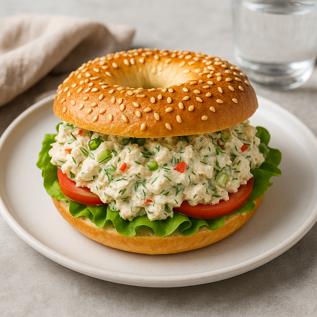 Sommarbagel med kycklingröra